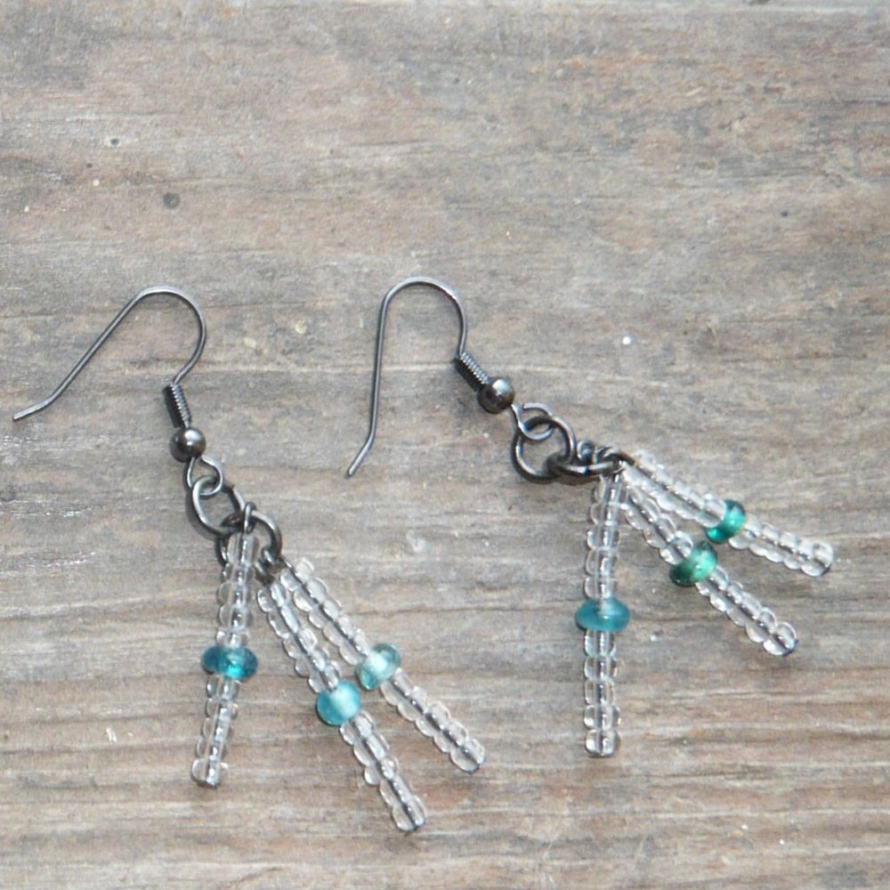 Icey Dangle Earrings - Handmade